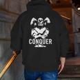 Gymreapers Conquer Bodybuilding & Powerlifting Zip Up Hoodie Back Print