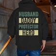 Husband Daddy Protector Hero Fathers Day For Dad Wife Zip Up Hoodie Back Print