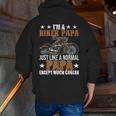 I'm A Biker Papa Happy Fathers Day Matching Motorcycle Lover Zip Up Hoodie Back Print