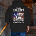 I'm A Dad Grandpa Mechanic Quotes American Flag Patriotic Zip Up Hoodie Back Print