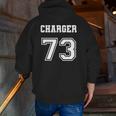Jersey Style Charger 73 1973 Old School Classic Muscle Car Zip Up Hoodie Back Print