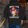 Joe Biden Confused Merry 4Th Of Fathers Day Fourth Of July Zip Up Hoodie Back Print