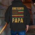 Junenth Papa 1865 Family Black African Dad Father Daddy Zip Up Hoodie Back Print