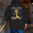 Little Door Key Pun Dad Joke Boyfriend Coworker Zip Up Hoodie Back Print