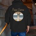 Llama Dad Matching Papa Alpaca Lover Father's Day Zip Up Hoodie Back Print
