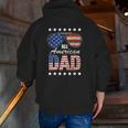 Mens All American Dad 4Th Of July Father's Day Rugged Grunge Style Zip Up Hoodie Back Print