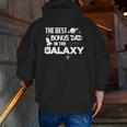 Mens The Best Bonus Dad In The Galaxy Sci Fi Tee Zip Up Hoodie Back Print