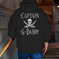 Mens Captain G-Daddy Vintage Personalized Pirate Boating Grandpa Zip Up Hoodie Back Print
