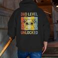 Mens Dad Level Unlocked Soon To Be Father Pregnancy Announcement Zip Up Hoodie Back Print