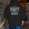 Mens Every Bunny's Favorite Daddy Tee Cute Easter Egg Zip Up Hoodie Back Print