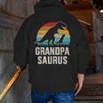 Mens Grandpasaurus Vintage Dinosaur For Grandpa From Grandkid Zip Up Hoodie Back Print