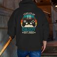 Mens Leveled Up To Daddy 2022 Promoted To Daddy Est 2022 Ver2 Zip Up Hoodie Back Print