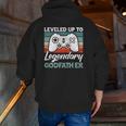 Mens Leveled Up To Legendary Godfather Uncle Godfather Zip Up Hoodie Back Print