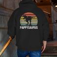Mens Pappysaurus Dinosaur Lover Mens Cool Father's Day Retro Zip Up Hoodie Back Print