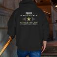 Mens Proud Army Father-In-Law Camouflage Graphics Army Zip Up Hoodie Back Print