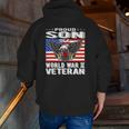 Mens Proud Son Of A World War 2 Veteran Patriotic Ww2 Family Zip Up Hoodie Back Print