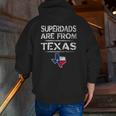 Mens Superdads Are From Texas Father's Day Flag Zip Up Hoodie Back Print