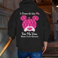 Mickey Mouse Pumpkin In October We Wear Pink For My Dad Breast Cancer Awareness Zip Up Hoodie Back Print