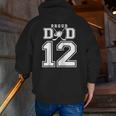 Number 12 Custom Proud Hockey Dad Personalized Zip Up Hoodie Back Print