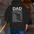 Nutrition Facts Dad Nutritional Facts Fathers Day Zip Up Hoodie Back Print