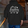 One Lucky Daddy Matching St Patrick's Day Father Zip Up Hoodie Back Print