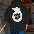Papa Bear Best Father's Day For Dad Papa Bear Zip Up Hoodie Back Print