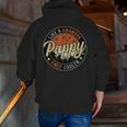 Pappy Like A Grandpa Only Cooler Vintage Retro Father's Day Zip Up Hoodie Back Print