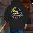 Planet Thiccness Gym Thickness Joke Workout Lover Zip Up Hoodie Back Print