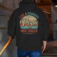 Pops Like A Grandpa Only Cooler Vintage Dad Fathers Day Zip Up Hoodie Back Print