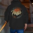 Pops Like A Grandpa Only Cooler Vintage Retro Father's Day Zip Up Hoodie Back Print