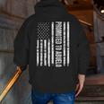 Promoted To Abuelo New Grandpa Vintage American Flag Zip Up Hoodie Back Print