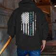 Promoted To Daddy 2024 Us American Flag For New Dad To Be Zip Up Hoodie Back Print