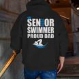 Proud Dad Senior Swimmer Class Of 2020 Swim Team Sport Zip Up Hoodie Back Print