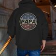 Proud Papa Father's Day American Flag Button 4Th Of July Zip Up Hoodie Back Print