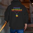Proud Veteran Lgbtq Veterans Day Gay Pride Army Military Zip Up Hoodie Back Print