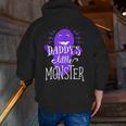 Purple Little Monster Halloween Single Dad Zip Up Hoodie Back Print