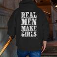 Real Men Daughter Father's Day Dad Zip Up Hoodie Back Print