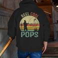 Reel Cool Pops Fishing Dad Father's Day Fisherman Zip Up Hoodie Back Print