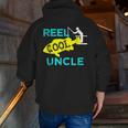 Reel Cool UncleFisherman Fathers Day Zip Up Hoodie Back Print