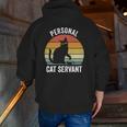 Retro Ca Black Cat Personal Cat Servant Cat Lover Zip Up Hoodie Back Print