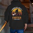 Retro World's Best Farter I Mean Father Bigfoot Father's Day Zip Up Hoodie Back Print