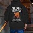 Sloth Cycling Team Lazy Sloth Sleeping Bicycle Zip Up Hoodie Back Print