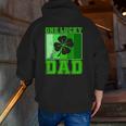 St Patrick's Day One Lucky Dad Vintage Father Zip Up Hoodie Back Print