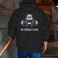 The Struggle Is Real Fitness Panda Gymer Zip Up Hoodie Back Print
