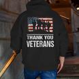 Thank You Military Veterans Veterans Day Zip Up Hoodie Back Print