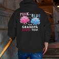 Thanksgiving Baby Shower Gender Reveal For Grandpa Zip Up Hoodie Back Print