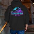 Unclesaurus Dinosaur Rex Father Day For Dad Zip Up Hoodie Back Print