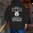 Never Underestimate A Air National Guard Veteran Zip Up Hoodie Back Print