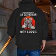 Never Underestimate An Old Woman With A Dd-214 Veteran Zip Up Hoodie Back Print