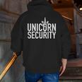 Unicorn Security Squad Text Dad Brother Zip Up Hoodie Back Print